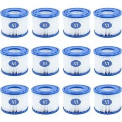 GroupM 12 Pièces Filtre Pompe Gonflable Source Chaude Piscine élément Filtrant Accessoires De Remplacement élément Filtrant