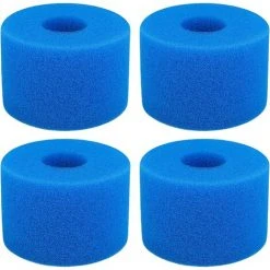 AOUGO Lot De 4 Cartouches De Mousse De Filtre De Piscine Compatibles Avec Intex S1 Type Cartouche De Filtre En Mousse Lavable Réutilisable Cartouche De Filtre En Mousse éponge Cartouche De Filtre De Piscine Cartouche En Mousse éponge, Bleu
