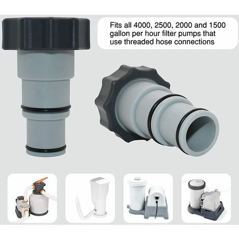 FOZIY Adaptateur De Tuyau De Piscine 2 Pièce Adaptateur De Vidange De Piscine Adaptateurs De Tuyau Avec Bague D'étanchéité Pour Piscine Pompes à Connexion Filetée Gris,Fonepro 6 FOZIY Adaptateur De Tuyau De Piscine 2 Pièce Adaptateur De Vidange De Piscine Adaptateurs De Tuyau Avec Bague D'étanchéité Pour Piscine Pompes à Connexion Filetée Gris,Fonepro – Image 4