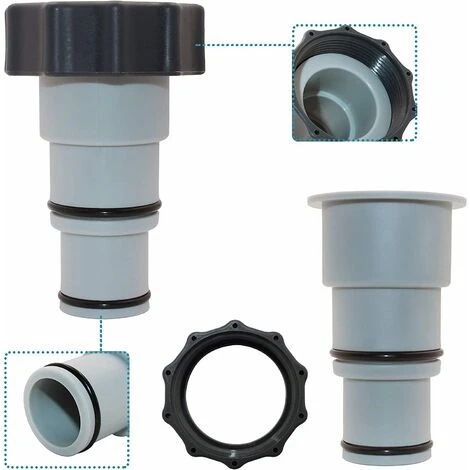 FOZIY Adaptateur De Tuyau De Piscine 2 Pièce Adaptateur De Vidange De Piscine Adaptateurs De Tuyau Avec Bague D'étanchéité Pour Piscine Pompes à Connexion Filetée Gris,Fonepro 7 FOZIY Adaptateur De Tuyau De Piscine 2 Pièce Adaptateur De Vidange De Piscine Adaptateurs De Tuyau Avec Bague D'étanchéité Pour Piscine Pompes à Connexion Filetée Gris,Fonepro – Image 5