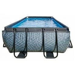 EXIT TOYS Piscine EXIT Stone 400x200x100cm Avec Pompe Filtrante - Grise -Pompe et filtre de piscine Soldes 64076421 4