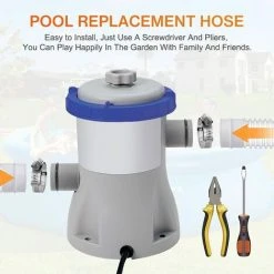 HEGUYEY Tuyau De Rechange Pour Piscine De 1,25 Po De Diamètre Pour Piscines Hors Terre, Piscine Avec Pince Métallique Pour Pompe De Filtre Intex Ou Tuyaux De 3,2 Cm - 1,5 Mètre De Long Paquet De 2 -Pompe et filtre de piscine Soldes 64098075 3