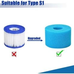 HEGUYEY 6pcs Éponge Filtrante Type S1, Cartouche De Filtre En Mousse, Mousse Pour Filtre Piscine, Réutilisables Et Lavables, Filtre En Mousse Pour Spa, Piscine, Jacuzzi -Pompe et filtre de piscine Soldes 64098128 2