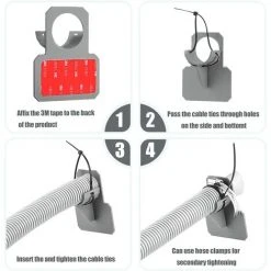 HEGUYEY Lot De 2 Support De Tuyau De Piscine, Adaptateur Pour Piscine, Gris Accessoires Piscine, Pour Tuyaux Piscine De Dans Les 38 Mm -Pompe et filtre de piscine Soldes 64098276 3