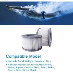 SLBRILLèRE Lot De 2 Filtres De Rechange Pour - Pompe à Cartouche Pour Piscines, Sous-Marins Chauds Et Spa -Pompe et filtre de piscine Soldes 64137531 5