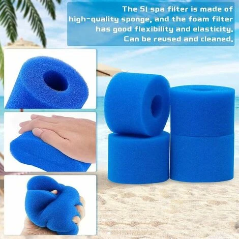 L'FLANEUR Lot De 4 Filtres De Piscine En Mousse Filtre Pour Intex Type S1 - Filtre En Mousse Pour Spa, Piscine - Réutilisables Et Lavables - éponge De Filtration De Type S1 ANEUR 5 L'FLANEUR Lot De 4 Filtres De Piscine En Mousse Filtre Pour Intex Type S1 - Filtre En Mousse Pour Spa, Piscine - Réutilisables Et Lavables - éponge De Filtration De Type S1 ANEUR – Image 3