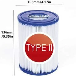 PESCE Filtre De Piscine Type 2, Convient Pour Bestway 58094 - Cartouche De Filtre De Piscine, Facile à Mettre En Place (4 Pièces) -Pompe et filtre de piscine Soldes 66359551 2