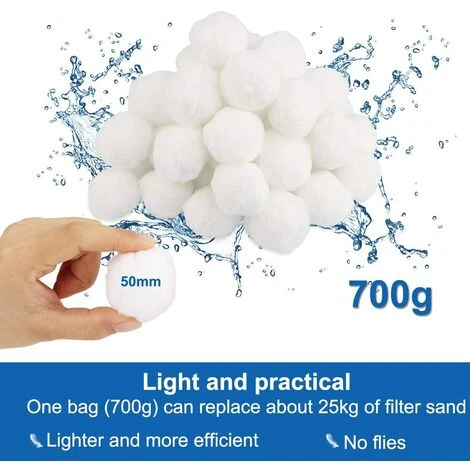 JUNJUN Boule Filtrante, Boule Filtrante De Piscine De 700 G, Remplace Le Filtre À Sable De 25 Kg, Filtre De Piscine, Convient À Tous Les Filtres À Sable Ou À Verre Existants, Bon Effet De Filtrage 5 JUNJUN Boule Filtrante, Boule Filtrante De Piscine De 700 G, Remplace Le Filtre À Sable De 25 Kg, Filtre De Piscine, Convient À Tous Les Filtres À Sable Ou À Verre Existants, Bon Effet De Filtrage – Image 3