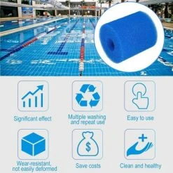 Réutilisable Lavable Piscine Filtre Mousse Éponge Cartouche Pour Intex Type H 2pcs 10.2x9cm -Adélala -Pompe et filtre de piscine Soldes 66379894 4