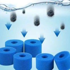 Éponge Filtrante, Mousse Pour Filtre Piscine, Filtre Piscine Lavable Réutilisable, Filtre Éponge Cartouche, Filtre Spa Réutilisable (2 Pièces, Bleu, 108*40*73MM)——Adélala -Pompe et filtre de piscine Soldes 66380909 4