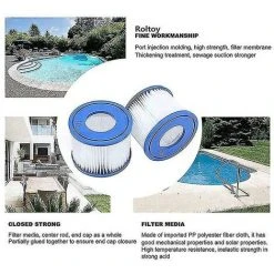 DONTODENT Filtre De Piscine 8 Pièces, Pour Cartouche De Pompe De Filtre Bestway Spa Type Vi, Filtres De Bain à Remous Pour Lay-z-spa, Pour Filtre Coleman Saluspa -Pompe et filtre de piscine Soldes 66402645 4