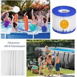 GRID COOL Lot De 4 Cartouches Filtrantes Pour Piscine, Filtre VI Pour Piscine, Jacuzzi, Miami, Vegas, Monaco, Palm Springs, Taille 6-58323 -Pompe et filtre de piscine Soldes 66757759 5