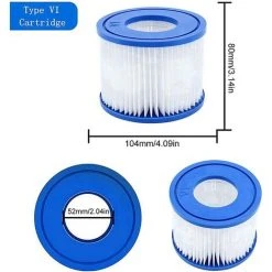 HIASDFLS Lot De 8 Cartouches Filtrantes Pour Piscine Bestway Pool Vi - Filtre De Rechange Pour Piscine Bestway - Bleu -Pompe et filtre de piscine Soldes 66767674 2