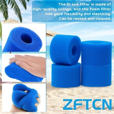 WAHAISON Lot De 4 Filtres De Piscine En Mousse Filtre Pour Intex Type S1 - Filtre En Mousse Pour Spa, Piscine - Réutilisables Et Lavables - éponge De Filtration De Type S1 4 WAHAISON Lot De 4 Filtres De Piscine En Mousse Filtre Pour Intex Type S1 - Filtre En Mousse Pour Spa, Piscine - Réutilisables Et Lavables - éponge De Filtration De Type S1 – Image 2