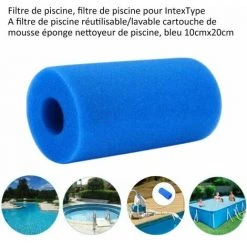 KAEJYIUT Piscine Filtre, Piscine Filtre Pour Intex Type A Reutilisable / Lavable Piscine Filtre En Mousse Eponge Cartouche Nettoyeur De Piscine, 10Cmx20Cm Bleu 11 KAEJYIUT Piscine Filtre, Piscine Filtre Pour Intex Type A Reutilisable / Lavable Piscine Filtre En Mousse Eponge Cartouche Nettoyeur De Piscine, 10Cmx20Cm Bleu -Pompe et filtre de piscine Soldes 66995686 5