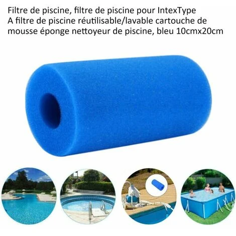 KAEJYIUT Piscine Filtre, Piscine Filtre Pour Intex Type A Reutilisable / Lavable Piscine Filtre En Mousse Eponge Cartouche Nettoyeur De Piscine, 10Cmx20Cm Bleu 7 KAEJYIUT Piscine Filtre, Piscine Filtre Pour Intex Type A Reutilisable / Lavable Piscine Filtre En Mousse Eponge Cartouche Nettoyeur De Piscine, 10Cmx20Cm Bleu – Image 5