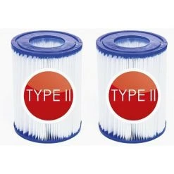 HABIENTôT Lot De 2 Filtres De Type 2 Pour Bestway 58383 -Oi-FRIS Taille Du Filtre 2 - Convient Pour La Piscine Bestway Steel Pro Frame - Piscine Familiale - Filtre De Piscine Gonflable