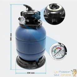 LEPOISSONQUIJARDINEFR Filtre à Sable Pour Piscines Hors Sol, Petites Piscines, Vanne 5 Voies - Bleu -Pompe et filtre de piscine Soldes 6741153 2