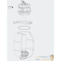 LEPOISSONQUIJARDINEFR Filtre à Sable Pour Piscines Hors Sol, Petites Piscines, Vanne 5 Voies - Bleu -Pompe et filtre de piscine Soldes 6741153 3
