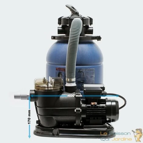 LEPOISSONQUIJARDINEFR Filtre à Sable Avec Pompe, Pour Piscines Hors Sol, Vanne 5 Voies - Bleu 6 LEPOISSONQUIJARDINEFR Filtre à Sable Avec Pompe, Pour Piscines Hors Sol, Vanne 5 Voies - Bleu – Image 4