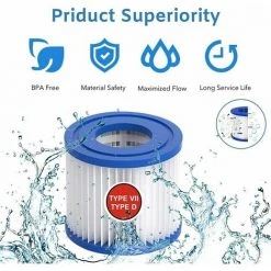 TANèTUE Cartouche Filtrante De Piscine Type VII & D, Cartouche Filtrante Type D/VII Pour Bestway, Pour Cartouche Filtrante Intex Type D, Pour Pompe De Piscine SFS 350, SFS 600, RP 350, RX 600 (2 Pièces) -Pompe et filtre de piscine Soldes 67428348 4