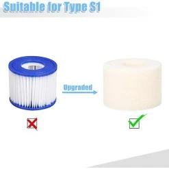 Cisea 4 Pièces Éponge Filtrante Type S1, Cartouche De Filtre En Mousse, Mousse Pour Filtre Piscine, Réutilisables Et Lavables, Filtre En Mousse Pour Spa, Piscine, Jacuzzi -Pompe et filtre de piscine Soldes 67564429 3