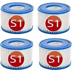 GRID COOL Lot De 4 Cartouches De Rechange S1 Pour Filtre De Piscine Intex 29001 - Pour Jardin Extérieur Type S1 PureSpa Easy Set - Cartouches Pour Filtre à Jacuzzi - Filtre S1