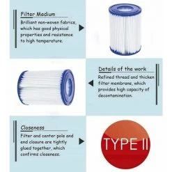 ENLENK 4 Cartouches De Filtre De Piscine Type II - For Bestway De Type Ii - Convient Pour Bestway 58383 58387 - Cartouche Filtrante Pour Piscine Bestway 530/800 Gal/h. -Pompe et filtre de piscine Soldes 67582466 3