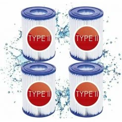 ECHOO 4 Cartouches De Filtre De Piscine Type II - For Bestway De Type Ii - Convient Pour Bestway 58383 58387 - Cartouche Filtrante Pour Piscine Bestway 530/800 Gal/h.