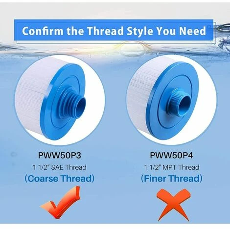 QERSTA Cartouche De Filtre De Spa , Pour Filtre À Remous Pleatco Pww50 , Filtre De Spa Pour Filtre De Remplacement Unicel 6Ch-940 Spa Business Whirlpool (2 Pièces) 6 QERSTA Cartouche De Filtre De Spa , Pour Filtre À Remous Pleatco Pww50 , Filtre De Spa Pour Filtre De Remplacement Unicel 6Ch-940 Spa Business Whirlpool (2 Pièces) – Image 4