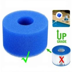 REGALOS Lot De 2 Cartouches De Mousse De Filtre De Piscine Compatibles Avec Intex S1 Type Cartouche De Filtre Lavable Réutilisable En Mousse éponge Cartouche De Filtre En Mousse Cartouche De Filtre De Piscine Cartouche En Mousse éponge, Bleu -Pompe et filtre de piscine Soldes 67907348 4