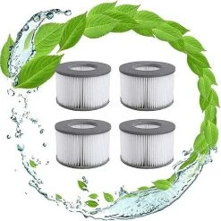 GrooFoo Filtres De Rechange Pour Mspa Cartouche Filtrante,pour Sous-Marins Et Spa Chauds,Convient Pour Tous Les Jacuzzis Actuels,pour Piscines Gonflables - Modèle à Partir De 2020 (4pièces) GrooFoo
